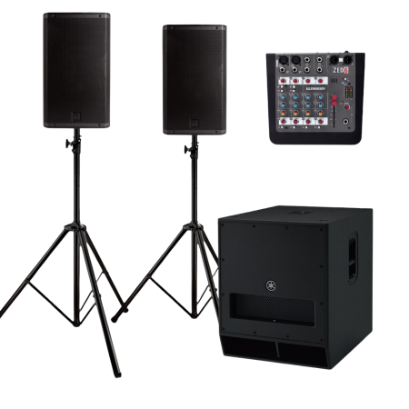 Audiopakket L Huren | Tot 150 Personen – Speakers, Subwoofer & Mixer
