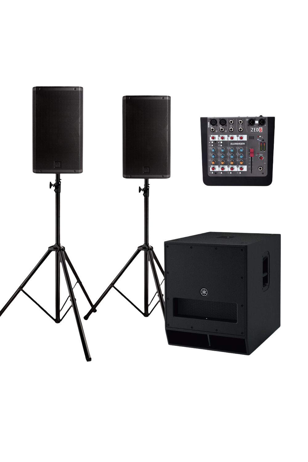 Audiopakket L Huren | Tot 150 Personen – Speakers, Subwoofer & Mixer