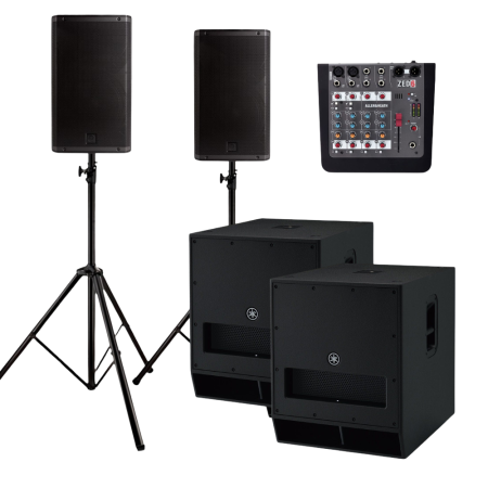 Audiopakket XL Huren | Tot 200 Personen – Speakers, Subwoofers & Mixer